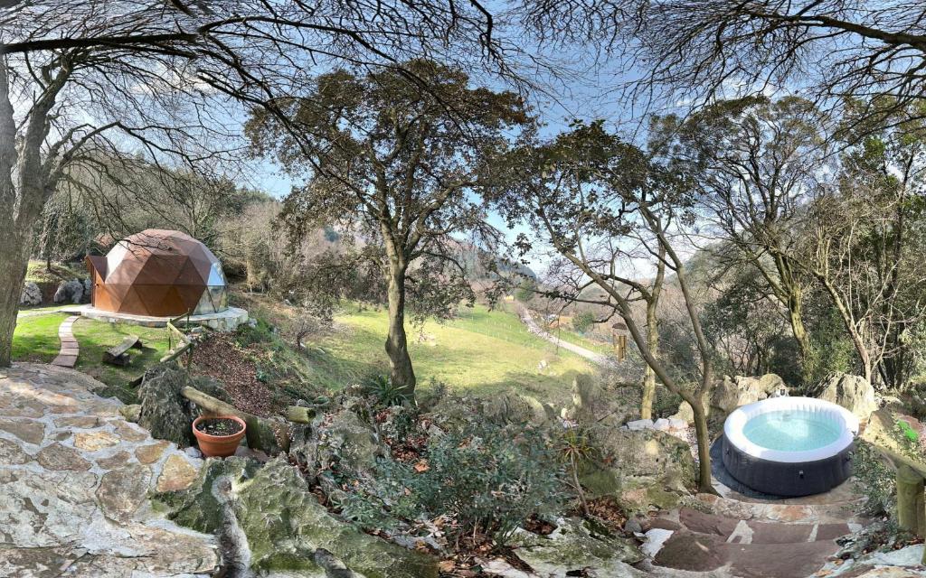 domo geodésico en cantabria con jacuzzi