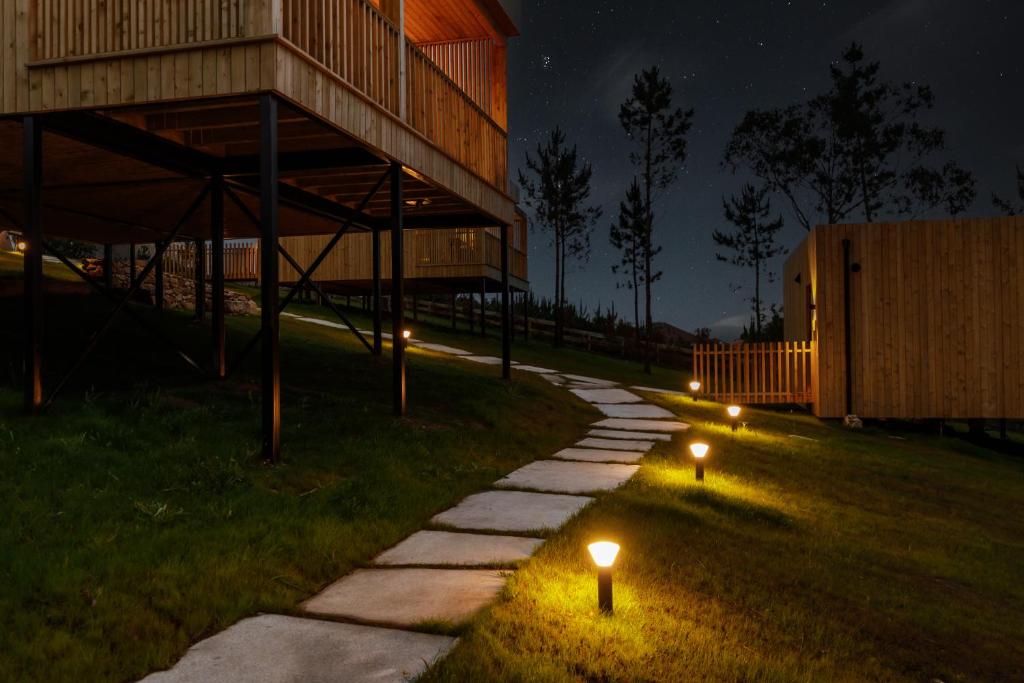 cabañas de lujo en coruña de noche